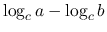 $\log_c a - \log_c b$