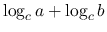 $\log_c a + \log_c b$