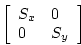 \begin{displaymath}
\left[ \begin{array}{ll}
S_x & 0 \\
0 & S_y \end{array} \right]
\end{displaymath}