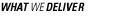 what we deliver